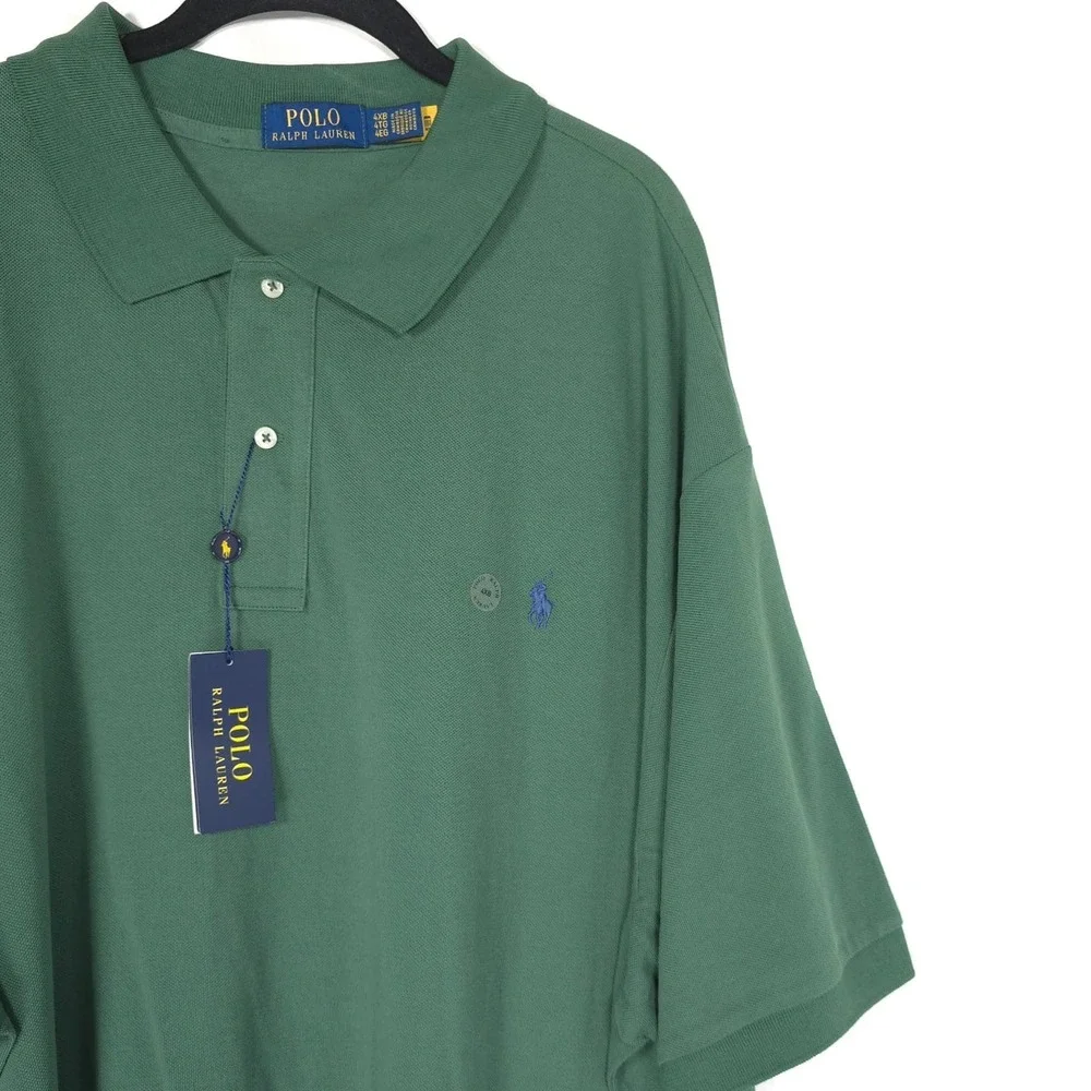POLO RALPH LAUREN New Men Polo Shirt Green 4XB Tall 100% Cotton Classic Fit Mesh